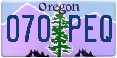 OR license plate 070PEQ