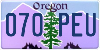 OR license plate 070PEU