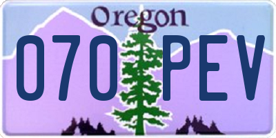 OR license plate 070PEV
