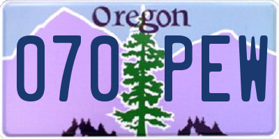 OR license plate 070PEW