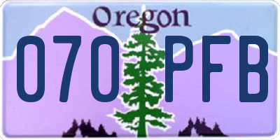 OR license plate 070PFB