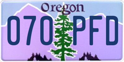 OR license plate 070PFD