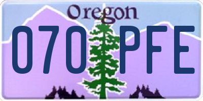 OR license plate 070PFE