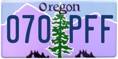 OR license plate 070PFF
