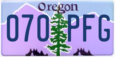 OR license plate 070PFG