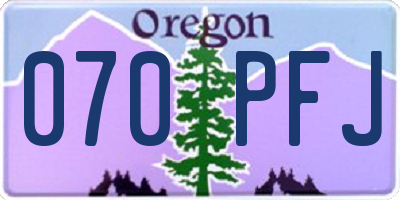 OR license plate 070PFJ
