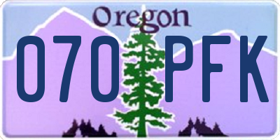 OR license plate 070PFK