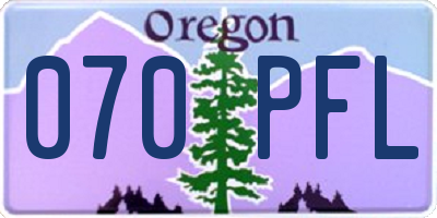OR license plate 070PFL
