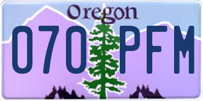 OR license plate 070PFM