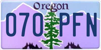 OR license plate 070PFN