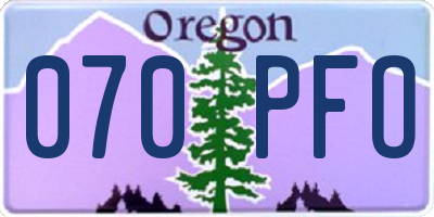 OR license plate 070PFO