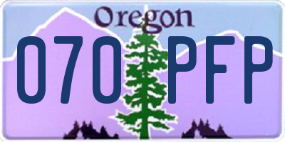 OR license plate 070PFP