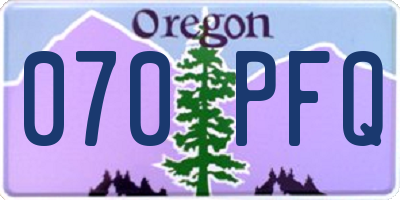 OR license plate 070PFQ