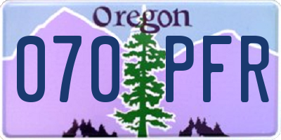 OR license plate 070PFR