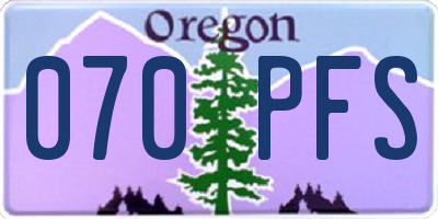 OR license plate 070PFS