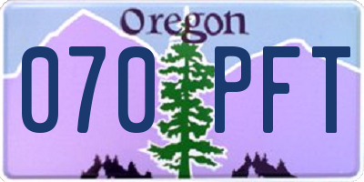 OR license plate 070PFT