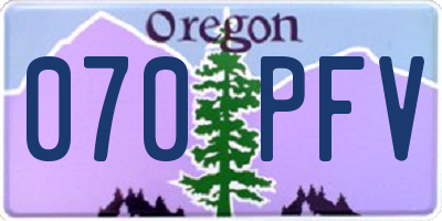 OR license plate 070PFV