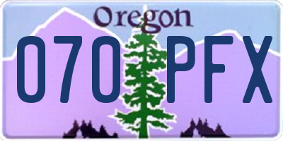 OR license plate 070PFX