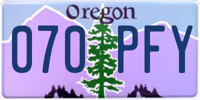 OR license plate 070PFY