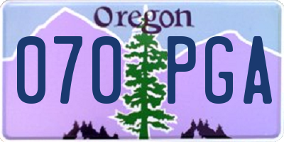 OR license plate 070PGA