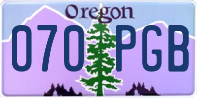 OR license plate 070PGB