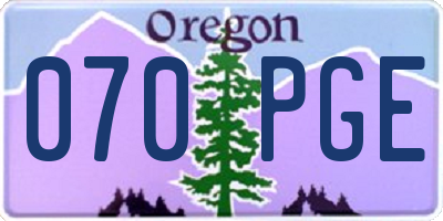 OR license plate 070PGE
