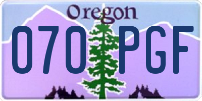 OR license plate 070PGF
