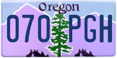 OR license plate 070PGH