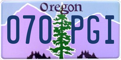 OR license plate 070PGI
