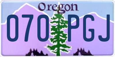 OR license plate 070PGJ