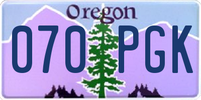 OR license plate 070PGK