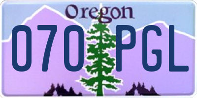 OR license plate 070PGL