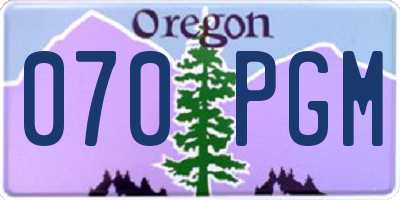OR license plate 070PGM