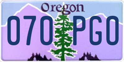 OR license plate 070PGO