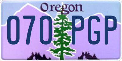 OR license plate 070PGP
