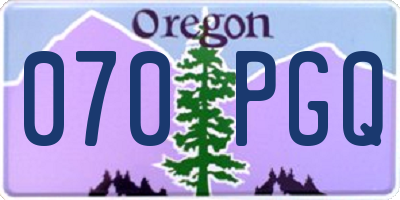OR license plate 070PGQ