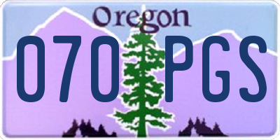 OR license plate 070PGS