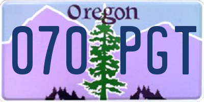 OR license plate 070PGT