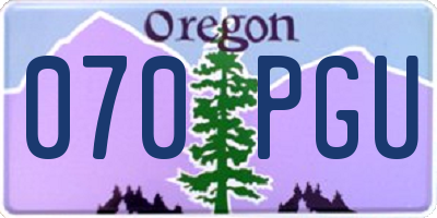 OR license plate 070PGU