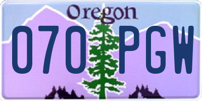 OR license plate 070PGW