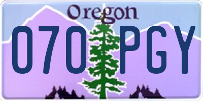 OR license plate 070PGY
