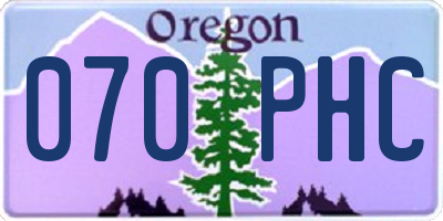 OR license plate 070PHC