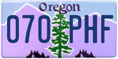 OR license plate 070PHF