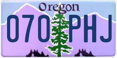 OR license plate 070PHJ