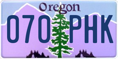 OR license plate 070PHK