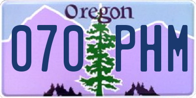 OR license plate 070PHM