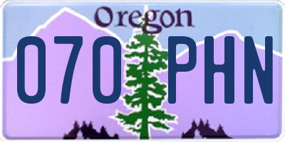 OR license plate 070PHN
