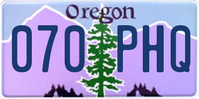 OR license plate 070PHQ
