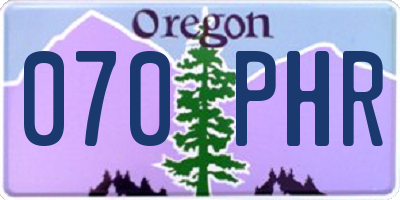 OR license plate 070PHR