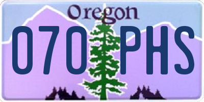 OR license plate 070PHS